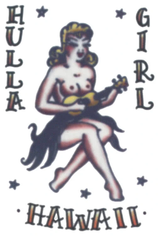 Hawaii Girl Aufklebe Tattoo 3 Hawaii Girl Aufklebe Tattoo
