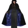 Deluxe Kapuzenumhang Schwarz-violett -Halloween Kostüme deluxe samt und satin cape purple vampirumhang luxus umhang fuer halloween kostueme 28606 2