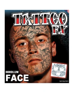 Face Tattoo Gangster 5 Face Tattoo Gangster -Halloween Kostüme face tattoo gangster gesichtstattoo zum aufkleben hoodlum make up 37667 2
