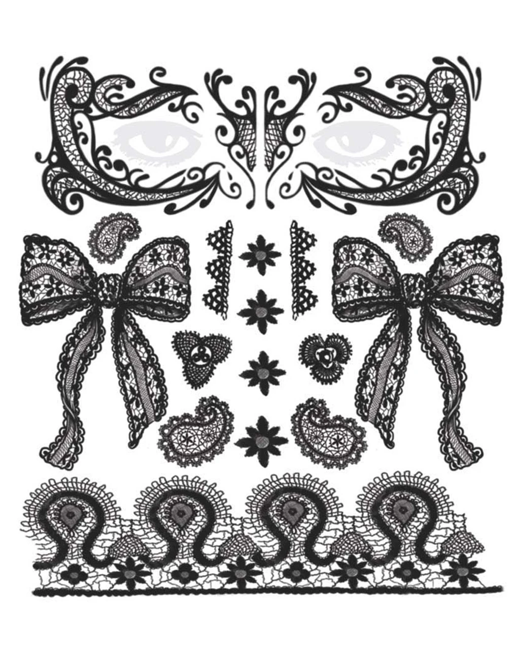 Face Tattoo Set Spitze 3 Face Tattoo Set Spitze