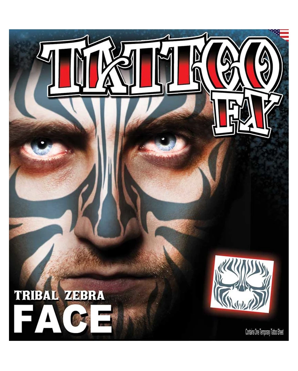 Face Tattoo Tribal Zebra 4 Face Tattoo Tribal Zebra – Bild 2