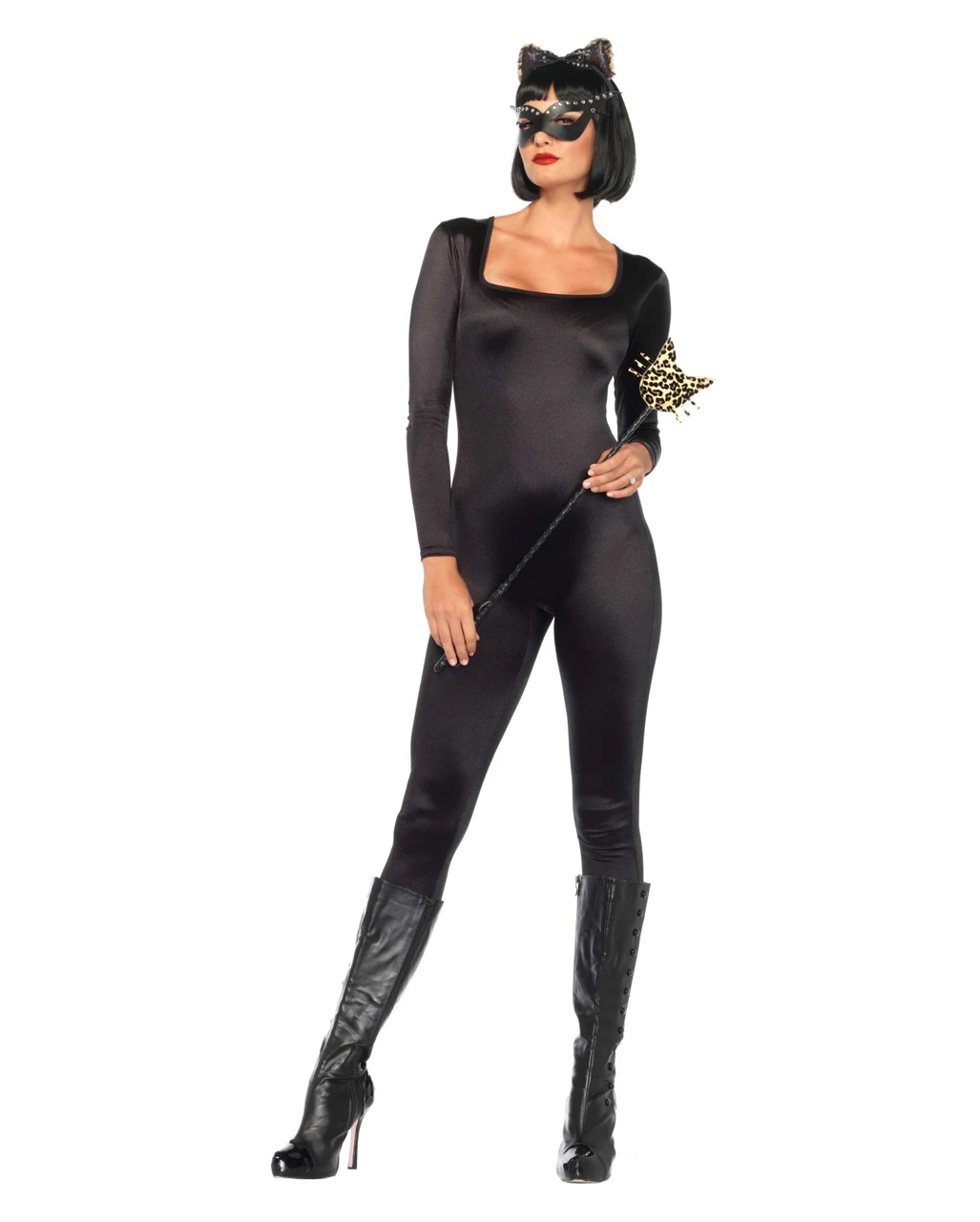 Glänzender Catsuit Schwarz 4 Glänzender Catsuit Schwarz – Bild 2
