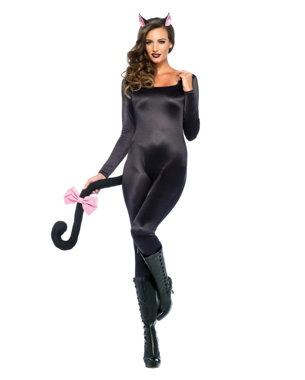 Glänzender Catsuit Schwarz 5 Glänzender Catsuit Schwarz – Bild 3