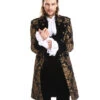 Gothic Aristokrat Herren Mantel Gold Schwarz -Halloween Kostüme gothic aristokrat herrenmantel gold schwarz brokatmuster gothic aristocrat mens coat gothic mantel 39099 1
