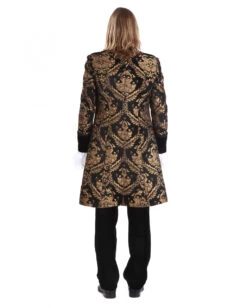 Gothic Aristokrat Herren Mantel Gold Schwarz -Halloween Kostüme gothic aristokrat herrenmantel gold schwarz brokatmuster gothic aristocrat mens coat gothic mantel 39099 4