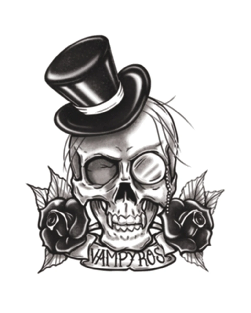 Gothic Klebetattoo Vampyros Totenkopf 3 Gothic Klebetattoo Vampyros Totenkopf