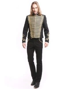 Gothic Parade Jacke Schwarz Gold 10 Gothic Parade Jacke Schwarz Gold -Halloween Kostüme gothic parade herren jacke schwarz gold offiziersjacke mit gold boduere dompteursjacke schwarz 39104 3