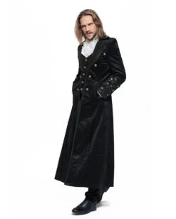 Gothic Vampir Piratenmantel -Halloween Kostüme gothic vampir piraten mantel gothic samtmantel schwarzer herrenmantel 54312 05