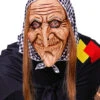 Hexenmaske Mit Kopftuch & Haaren -Halloween Kostüme hexenmaske mit kopftuch und haaren witch mask with hairs and bandana 36742 02 1