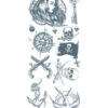 Klebetattoo Set Mit Piraten Motiven -Halloween Kostüme klebetattoo set mit piraten motiven totenkopf tattoos zum aufkleben 37644