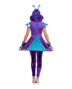 Lila Metallic Alien Damenkostüm 8 Lila Metallic Alien Damenkostüm -Halloween Kostüme lila space alien damenkostuem space alien faschings kostuem alien costume for ladies 37297 3