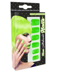Neon Airbrush Fingernägel Neon Grün -Halloween Kostüme neon airbrush fingernaegel neon gruen neon fingernails neon green falsche fingernaegel 36697 03