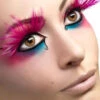 Federwimpern Pink -Halloween Kostüme neonpinke federwimpern kuenstliche wimpern extravagante wimpern online kaufen 24254