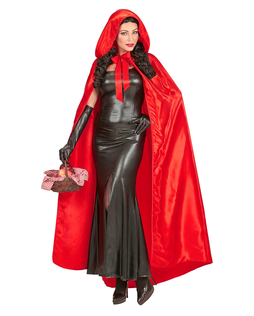 Roter Satinumhang Mit Kapuze 3 Roter Satinumhang Mit Kapuze