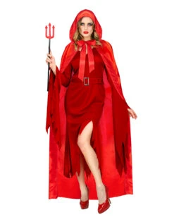 Roter Satinumhang Mit Kapuze 9 Roter Satinumhang Mit Kapuze -Halloween Kostüme roter satin umhang maerchen kostuemzubehoer red satin cape 29377 4