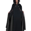 Samt & Satin Cape Deluxe -Halloween Kostüme schwarzer kapuzenumhang aus samt schwarzes samtcape halloween umhang faschings umhang 15968 1