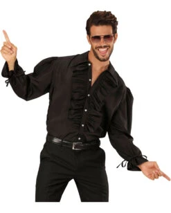 Schwarzes Rüschenhemd Mit Knöpfen -Halloween Kostüme schwarzes rueschenhemd mit knoepfen zorro hemd piratenhemd seeraeuberhemd 25594 1
