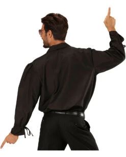 Schwarzes Rüschenhemd Mit Knöpfen -Halloween Kostüme schwarzes rueschenhemd mit knoepfen zorro hemd piratenhemd seeraeuberhemd 25594 2