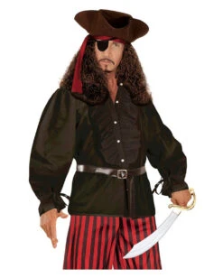 Schwarzes Rüschenhemd Mit Knöpfen -Halloween Kostüme schwarzes rueschenhemd mit knoepfen zorro hemd piratenhemd seeraeuberhemd 25594 4