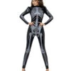 Skelett Catsuit Schwarz -Halloween Kostüme sexy skelett catsuit schwarz wetlook skelett catsuit 22057
