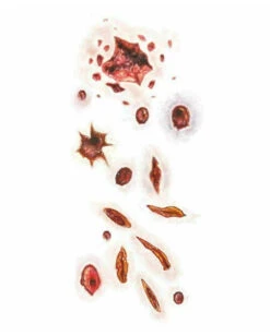 Shot & Stabbed Trauma Klebetattoo -Halloween Kostüme shot and stabbed klebetattoos tinsley transfers bloody trauma tattoos halloween und horror make up 52854 2