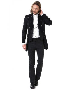Steampunk Aristokrat Herren Mantel Schwarz -Halloween Kostüme steampunk aristokrat herren mantel schwarz steampunk aristocrat mens coat black steampunk mantel 39106 4