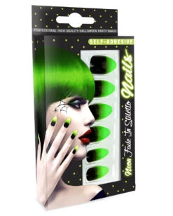 Stileto Fingernägel Schwarz / Neongrün 12 St. 7 Stileto Fingernägel Schwarz / Neongrün 12 St. -Halloween Kostüme stileto fingernaegel schwarz neongruen hexen fingernaegel stileto fingernails black neon green kostuemzubehoer 36692 03 2