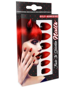 Stileto Fingernägel Schwarz / Rot 12 St. -Halloween Kostüme stileto teufels fingernaegel schwarz rote fingernaegel sexy devil fingernails halloween fingernaegel 36704 03