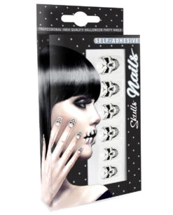 Totenkopf Fingernägel 12 St. 7 Totenkopf Fingernägel 12 St. -Halloween Kostüme totenschaedel fingernaegel schwarz weisse totenkopf fingernaegel skull fingernails self adhesiv 36693 03 1