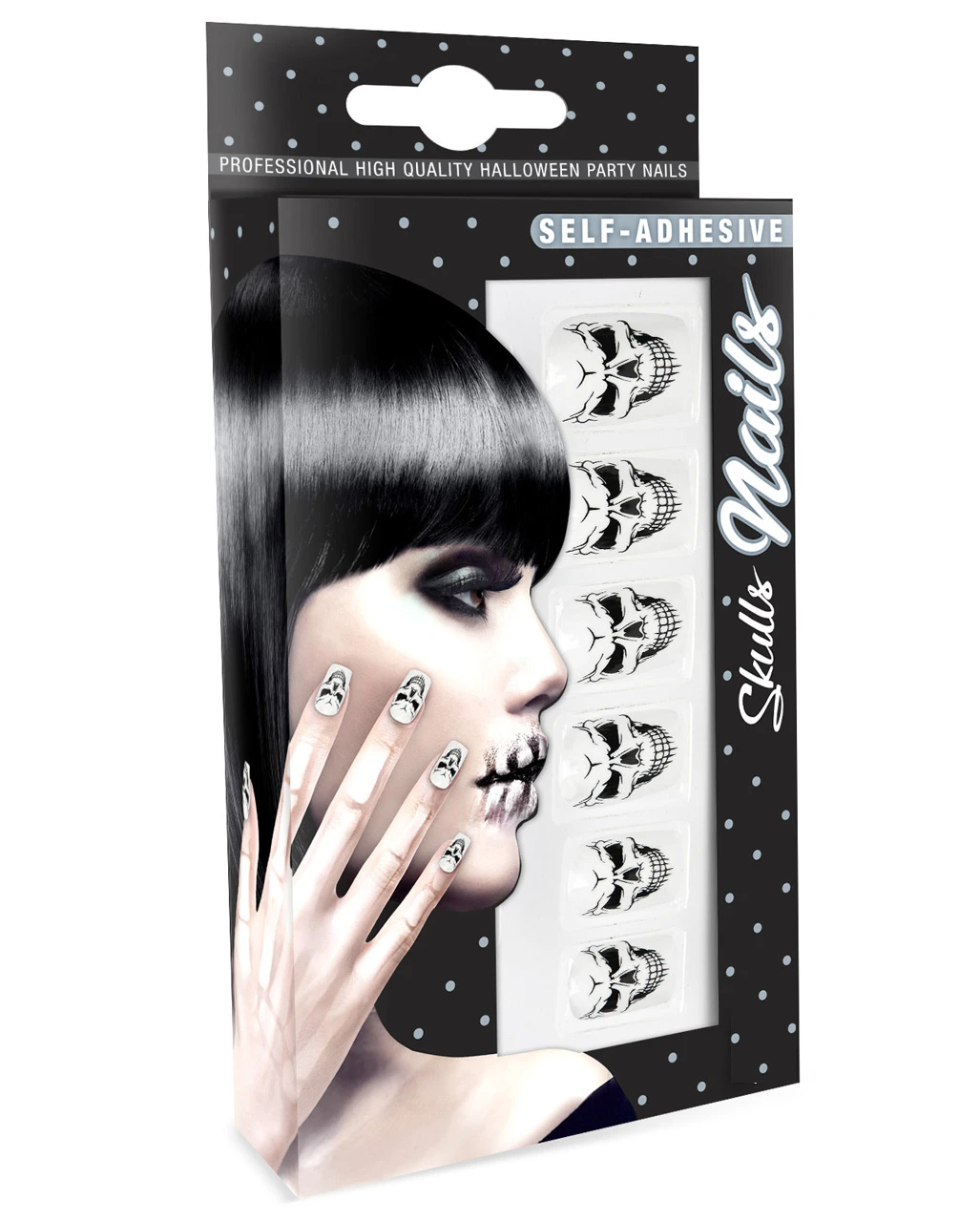Totenkopf Fingernägel 12 St. 5 Totenkopf Fingernägel 12 St. – Bild 3