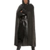 Umhang Im Wildleder-Look Schwarz -Halloween Kostüme umhang im wildleder look schwarz mittelalter verkleidung fuer liverollenspiele 25091 2