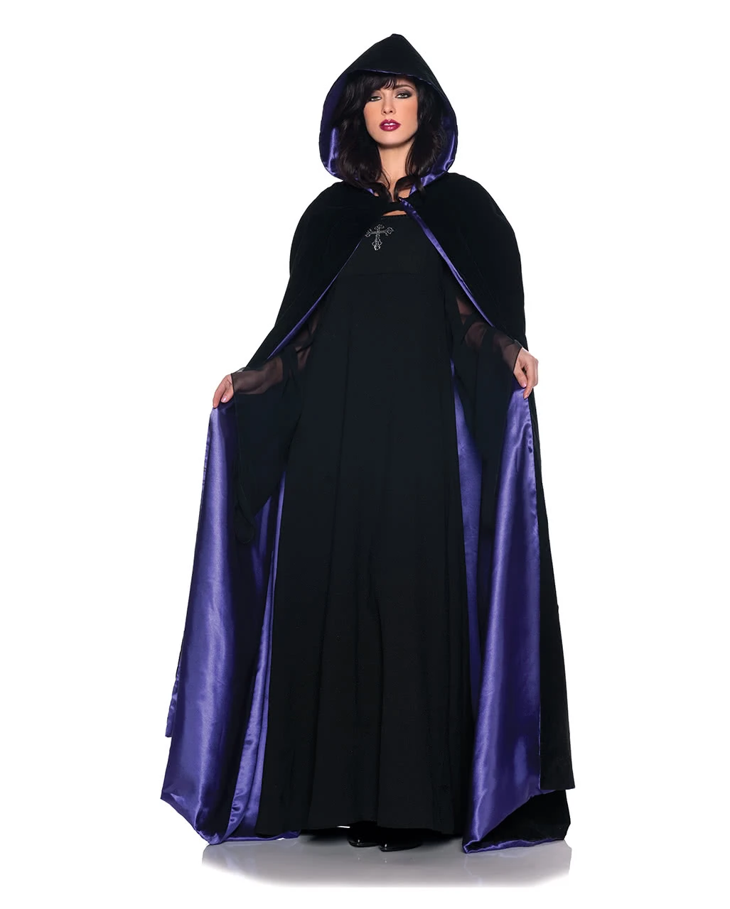 Samt Satin Cape Deluxe Violett 3 Samt Satin Cape Deluxe Violett