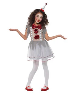 Vintage Horror-Clown Mädchen Kostüm
