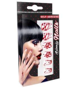 Weiße Fingernägel Mit Blutspritzer 12 St. -Halloween Kostüme weisse fingernaegel mit blutspritzern halloween fingernaegel white fingernails with bloodsplatter 36712 03