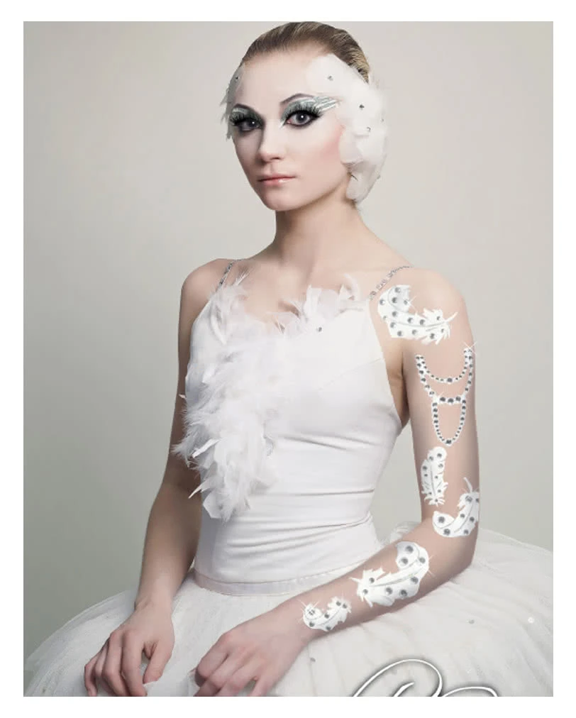 Body Art Tattoo Weiße Federn 3 Body Art Tattoo Weiße Federn