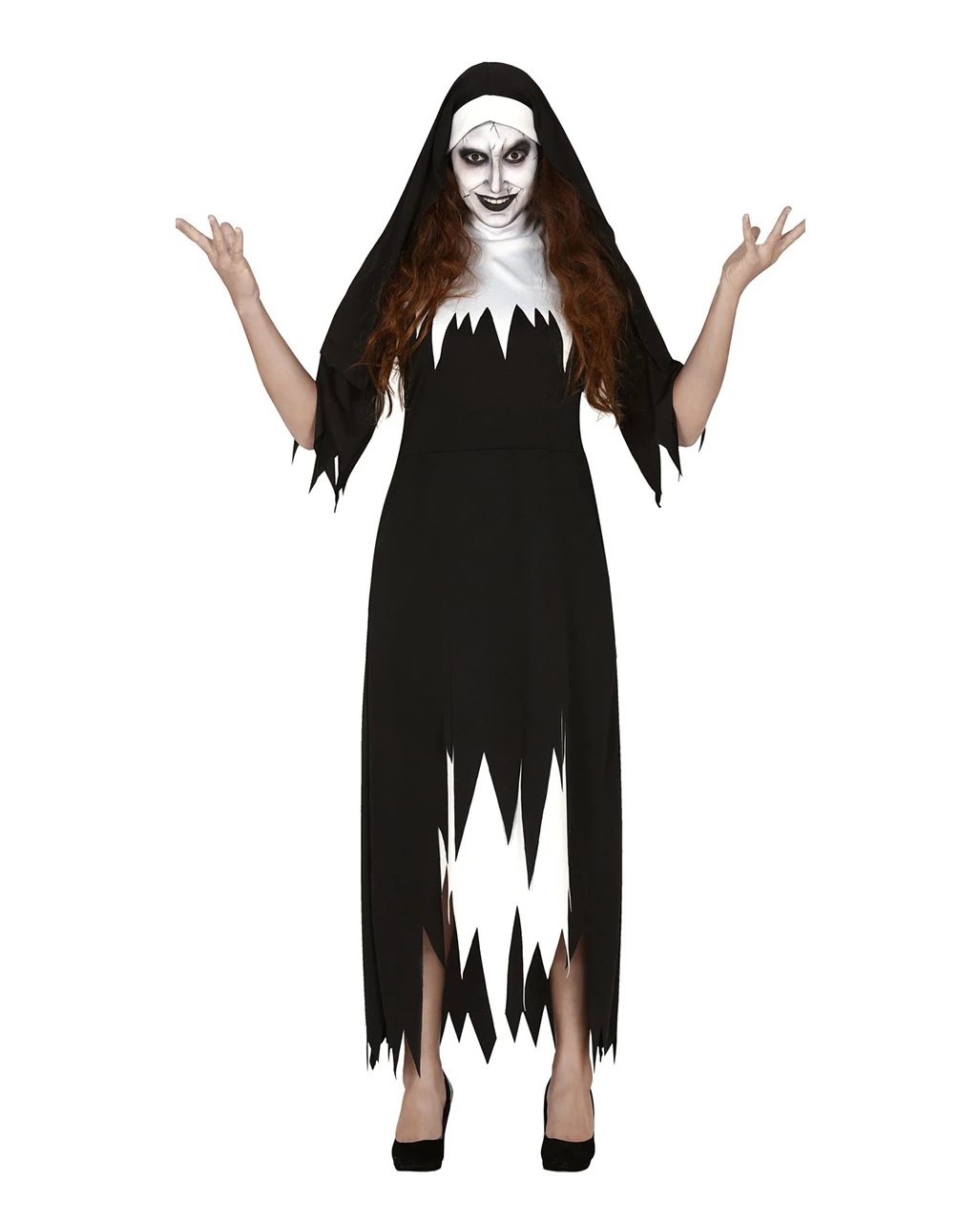 Zerfetztes Ordensschwester Kostüm Für Damen 3 Zerfetztes Ordensschwester Kostüm Für Damen