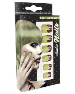 Zombie Fingernägel 12 St. -Halloween Kostüme zombie fingernaegel selbstklebend zombie fingernails self adhesiv halloween fingernaegel 36689 03 1
