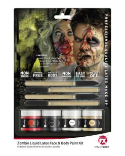 Zombie Flüssig Latex / 4-farbiges Set -Halloween Kostüme zombie fluessig latex 4 farbig liquid latex make up kit 4 colors zombie make up 36638 01c